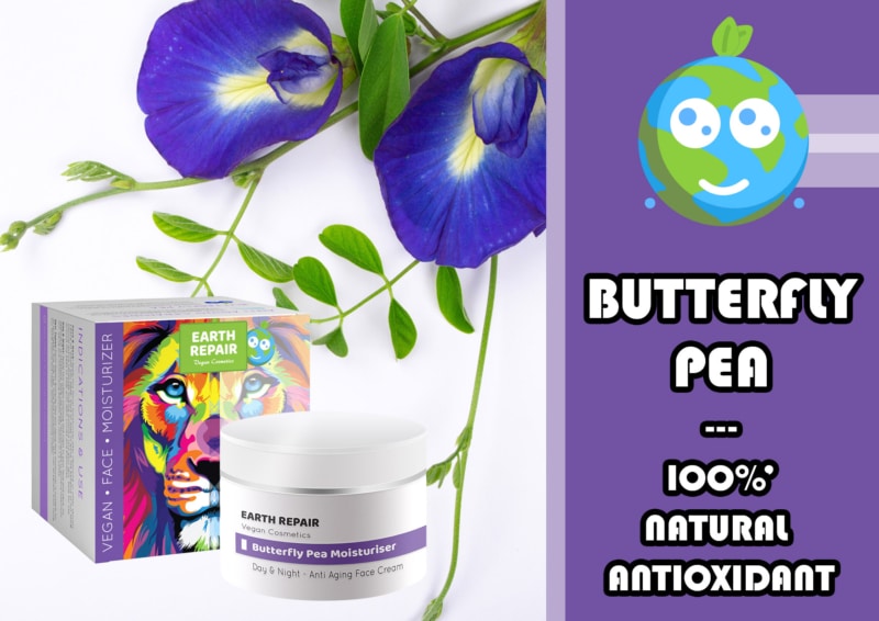 Butterfly Pea Natural Antioxidant Vegan Facial Moisturizer From Earth Repair