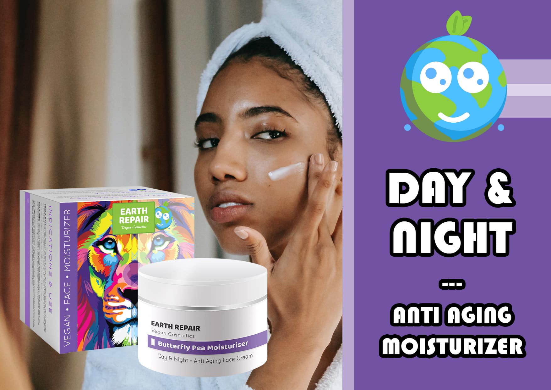 Butterfly Pea Vegan Moisturizer Anti Aging Face Cream · Earth Repair